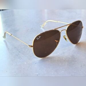 Rayban RB3025 Aviator Gold Brown Unisex Mint